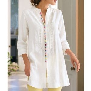 Soft Surroundings Desert Tunic Linen White XS